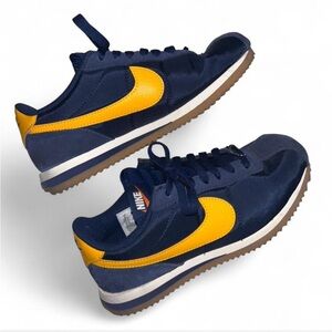 Nike Cortez Navy and Yellow Sneakers